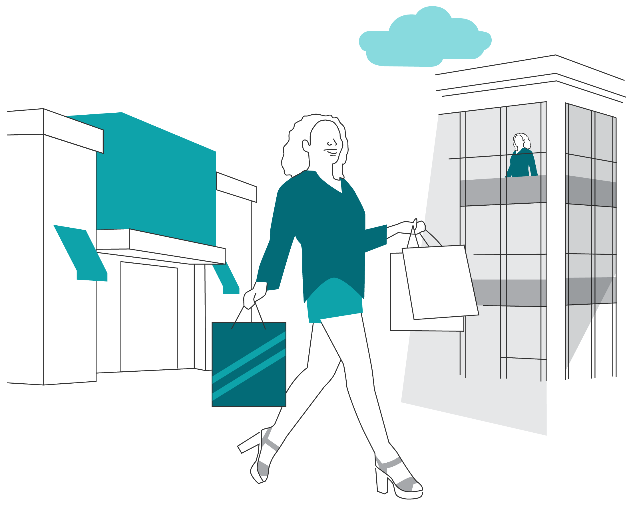 Illustration of a shopper. Shopper data is driving profits for retailers with intelligentVIEW